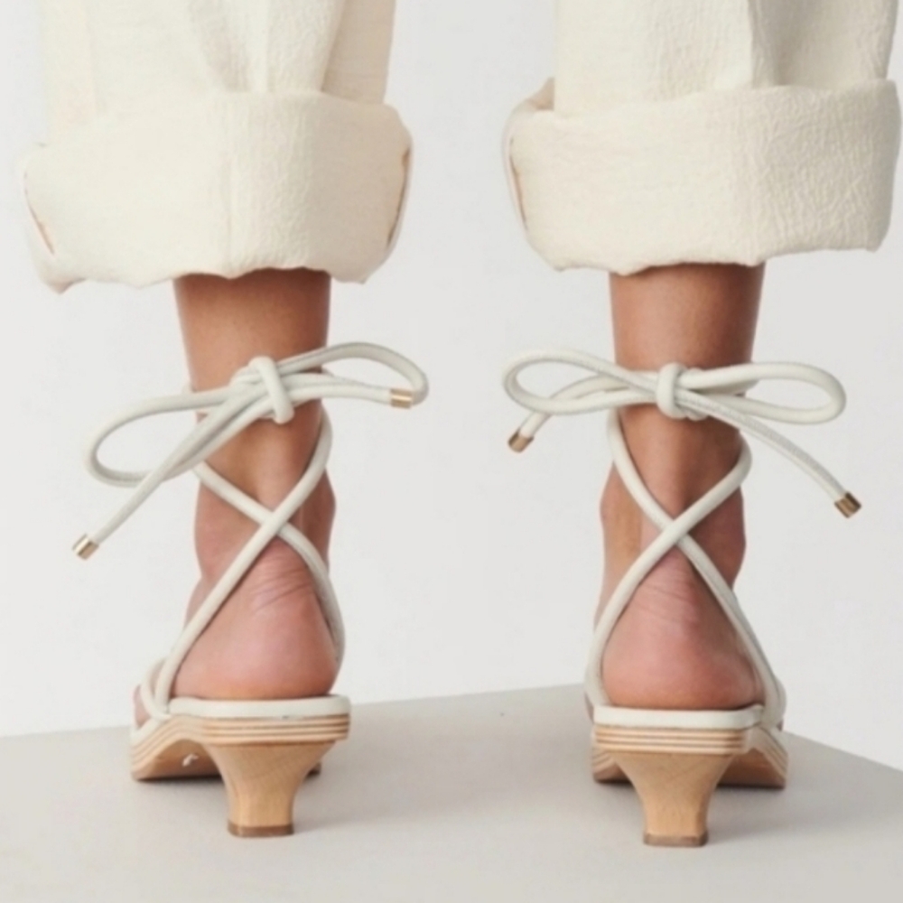 Yvonne Koné White Leather Sandals